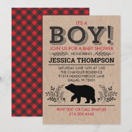 Invitación a Baby Shower de Lumberjack