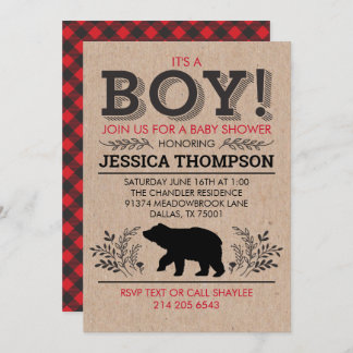 Invitación a Baby Shower de Lumberjack