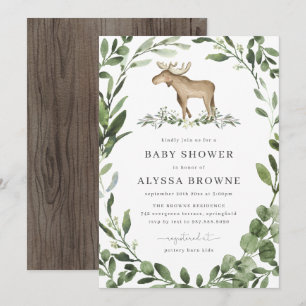 Invitación a Baby Shower de Lumberjack Moose