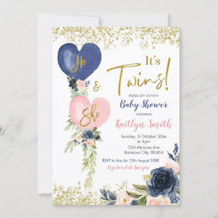 Invitación a Baby Shower de lunas de guerra y de R