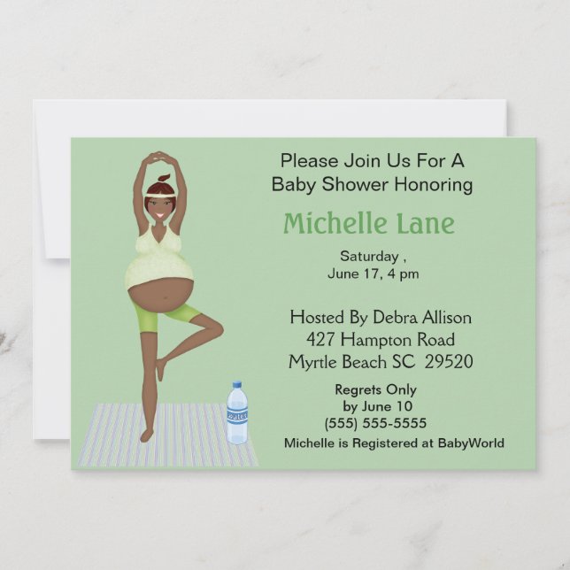 Invitación a Baby Shower de mamá afroamericana de  (Anverso)