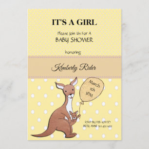 Invitación a Baby Shower de mamá canguro