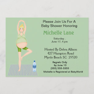 Invitación a Baby Shower de mamá del yoga