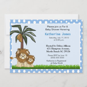 Invitación a Baby Shower de Mama y Baby Lion