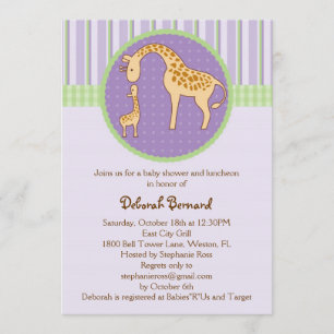 Invitación a Baby Shower de Mamá y Bebé Giraffe