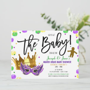 Invitación a Baby Shower de Mardi Gras