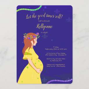 Invitación a Baby Shower de Mardi Gras