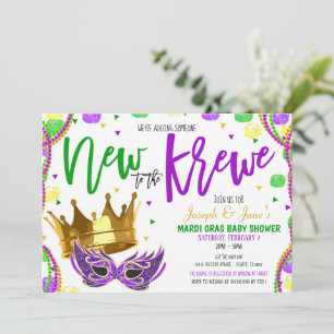 Invitación a Baby Shower de Mardi Gras