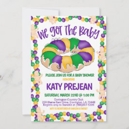 Invitación a Baby Shower de Mardi Gras