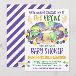 Invitación a Baby Shower de Mardi Gras