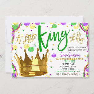 Invitación a Baby Shower de Mardi Gras Boy
