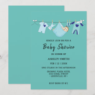 Invitación a Baby Shower de marea tropical