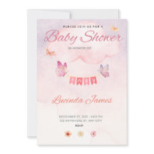 Invitación a Baby Shower de mariposa