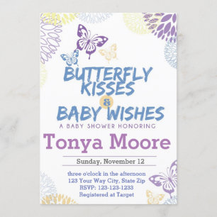 Invitación a Baby Shower de mariposa