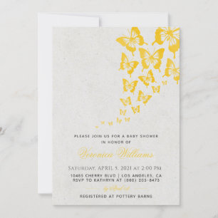Invitación a Baby Shower de mariposa