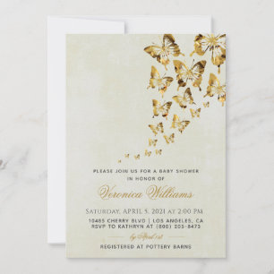 Invitación a Baby Shower de mariposa