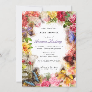 Invitación a Baby Shower de mariposa