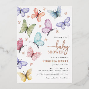 Invitación a Baby Shower de mariposa