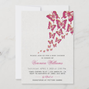 Invitación a Baby Shower de mariposa