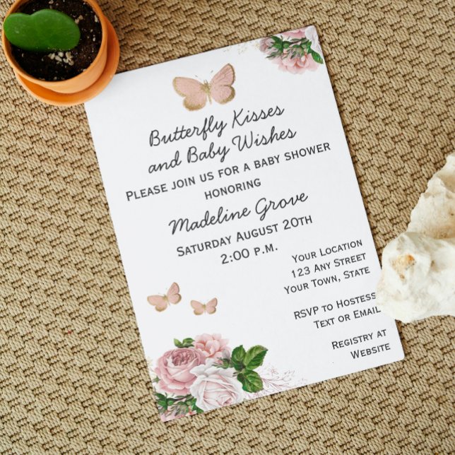 Invitación a Baby Shower de mariposa (Subido por el creador)