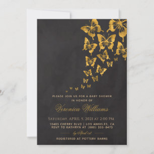 Invitación a Baby Shower de mariposa