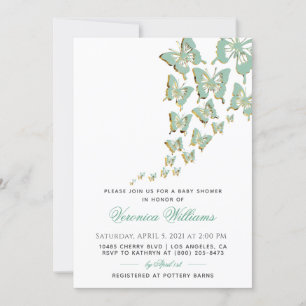 Invitación a Baby Shower de mariposa