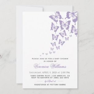 Invitación a Baby Shower de mariposa