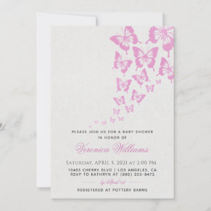 Invitación a Baby Shower de mariposa