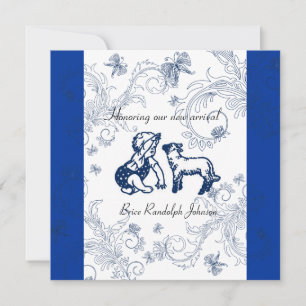 Invitación a Baby Shower de mariposa azul