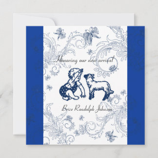 Invitación a Baby Shower de mariposa azul