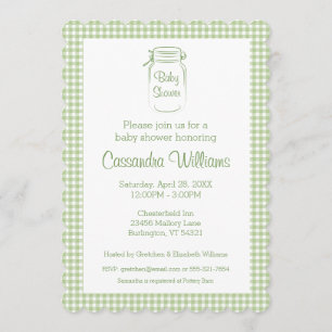 Invitación a Baby Shower de Mason Jar Sage