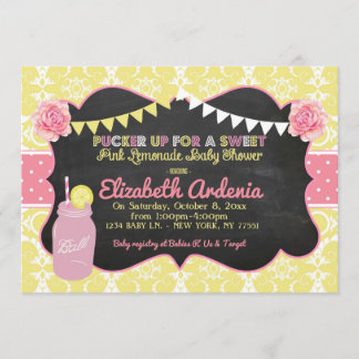 Invitación a Baby Shower de Mason Jar Sweet Lemona