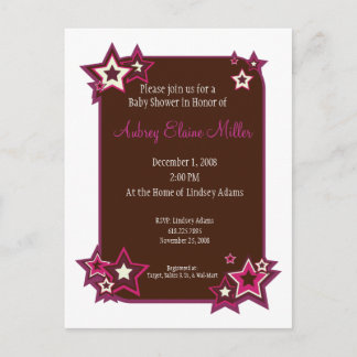 Invitación a Baby Shower de Mauve Stars