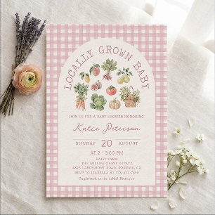 Invitación a baby shower de mercado de agricultore