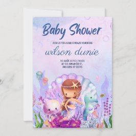 Invitación a Baby Shower de Mermaid Baby Girl