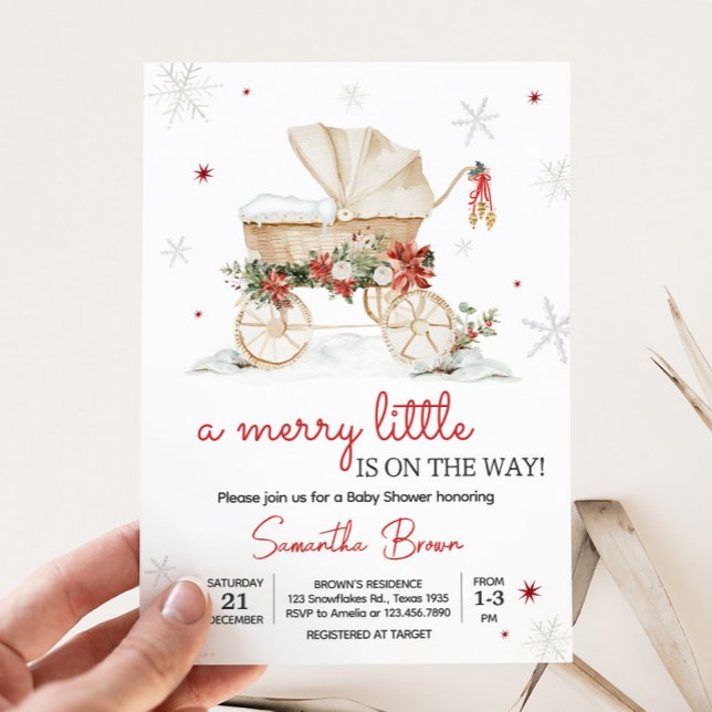 Invitación a Baby Shower de Merry Little Escudo (Merry Little Baby Shower Invitation )