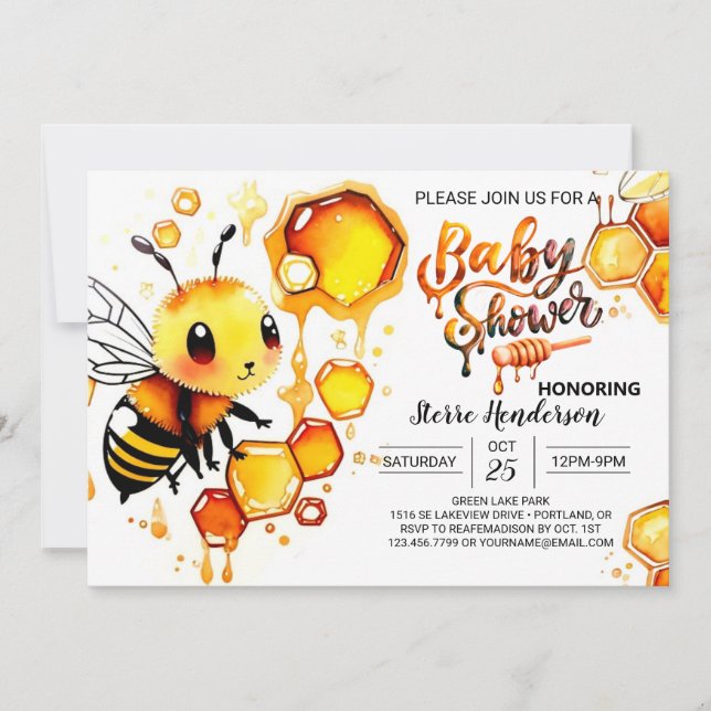 Invitación a Baby Shower de Mi invitado (Anverso)