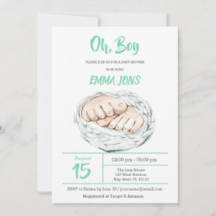 Invitación a Baby Shower de Minty Boy