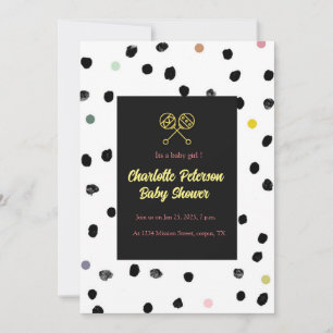 Invitación a Baby Shower de Moda urbana con Punto