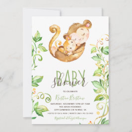 Invitación a Baby Shower de Monkey Zoo Animal Gree