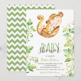 Invitación a Baby Shower de Monkey Zoo Animal Gree