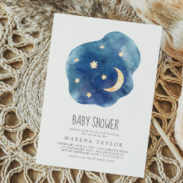 Invitación a Baby Shower de Moon and Stars Boy