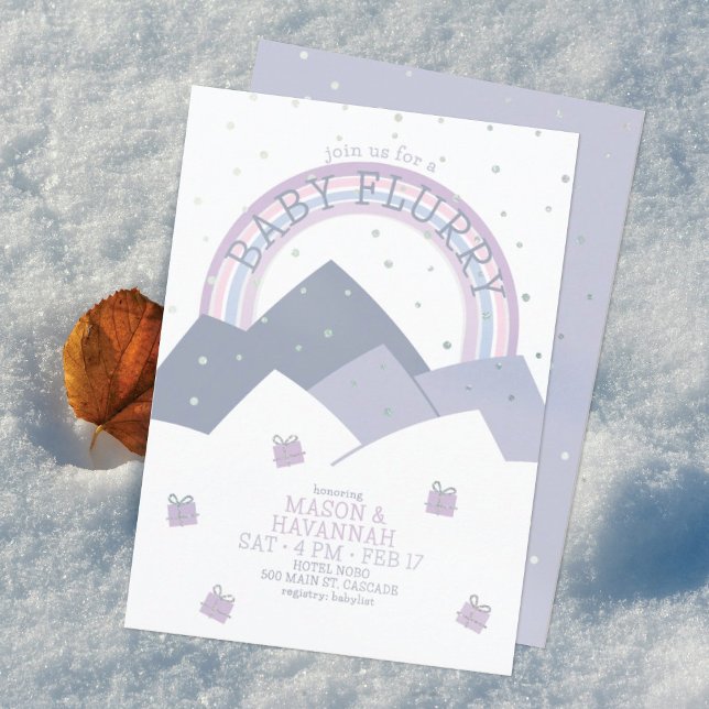Invitación a Baby Shower de Morple Mountain Snow F (Subido por el creador)