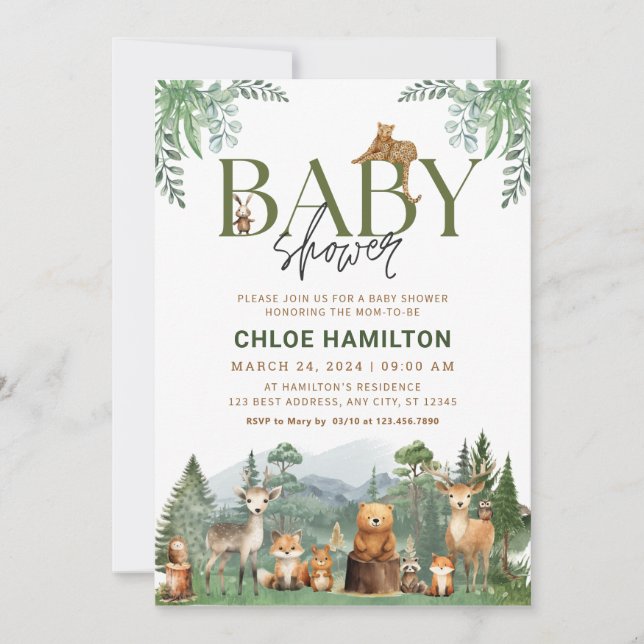 Invitación a Baby Shower de Mountains | Acto de ve (Anverso)