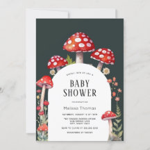 Invitación a Baby Shower de Mushroom Cottage Woodl