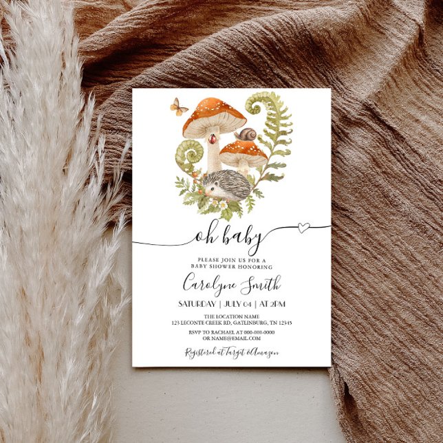 Invitación a Baby Shower de Mushroom Hedgehog Lady (Subido por el creador)