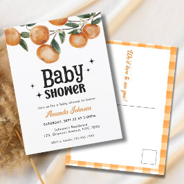 Invitación a Baby Shower de Naranja de color de ag