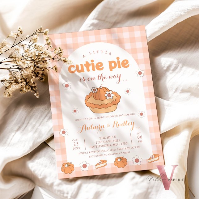 Invitación a Baby Shower de naranja Little Cutie P (Subido por el creador)