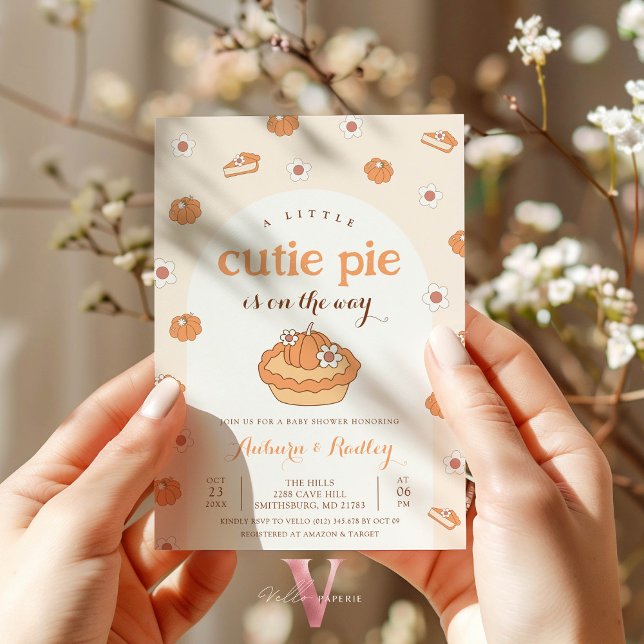 Invitación a Baby Shower de naranja Little Cutie P (Subido por el creador)