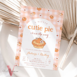 Invitación a Baby Shower de naranja Little Cutie P